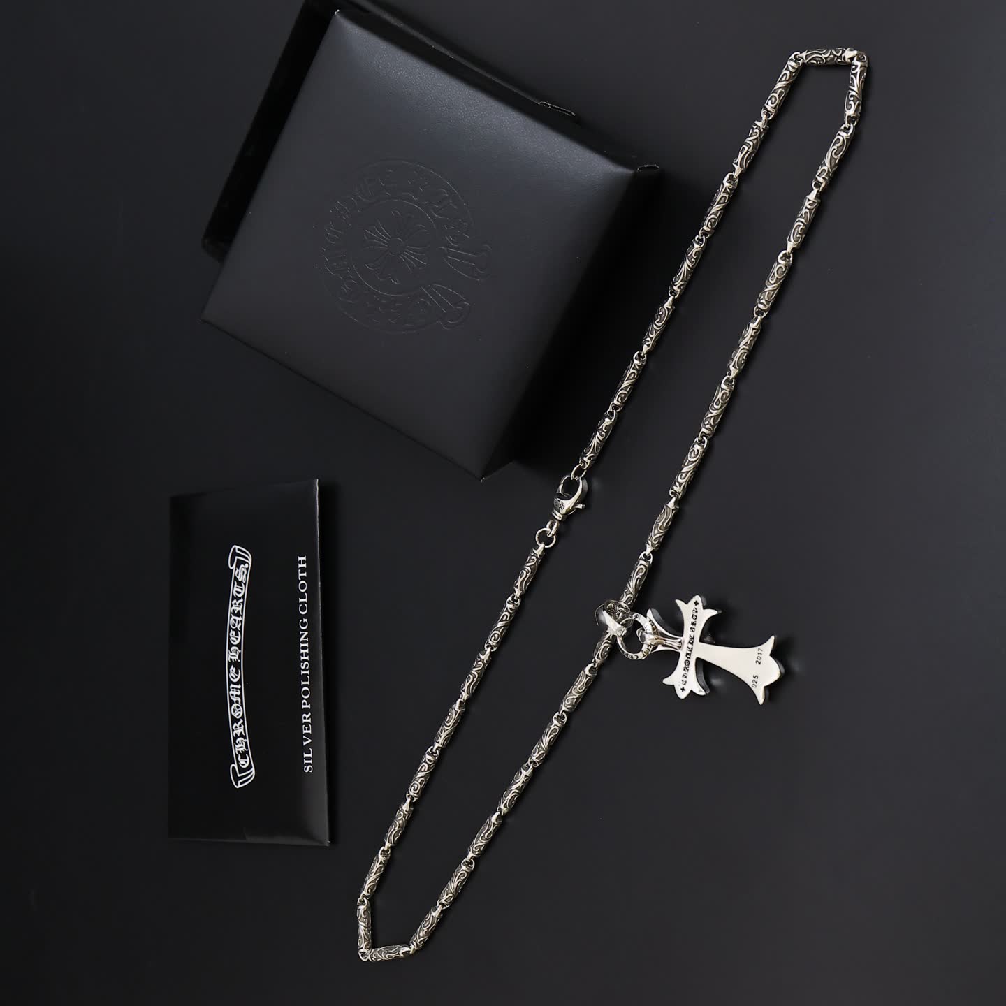 Chrome Hearts Silver Cross Pendant with Chain